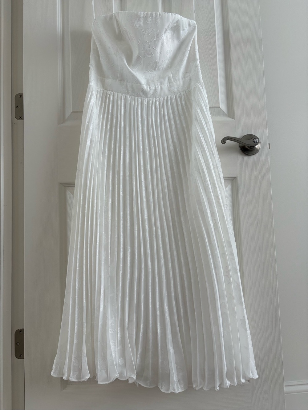 Lulus Perfectly Stunning Ivory Jacquard Strapless Midi Dress